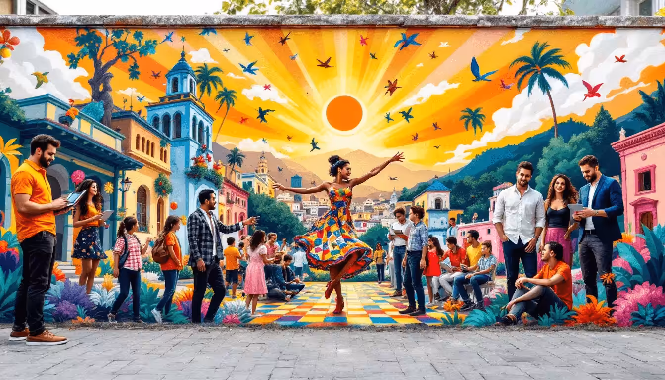 An illustration depicting the benefits of building a nearshore team in Latin America.