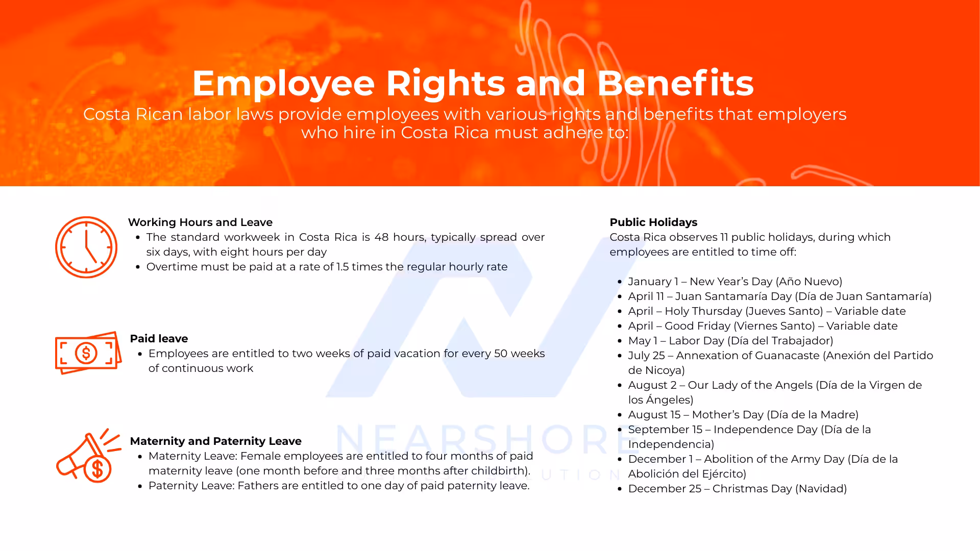 Employee rights and benefits when you hire in Costa Rica